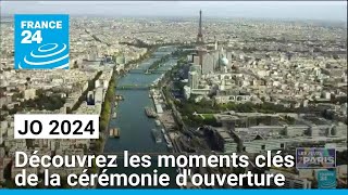 JO 2024  découvrez les moments clés de la cérémonie douverture • FRANCE 24 [upl. by Nelrah]