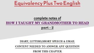 Equivalency Plus Two English How I Taught My Grandmother to Read QampA 2 [upl. by Lanuk]