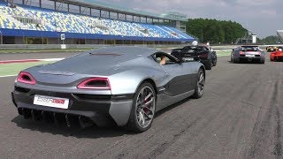 RIMAC CONCEPT ONE on TRACKDAY vs Zenvo TSRS vs Gumpert Apollo vs Koenigsegg Agera ML [upl. by Eliott]