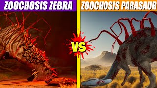 Zoochosis Zebra vs Zoochosis Parasaurolophus  SPORE [upl. by Notneiuq]