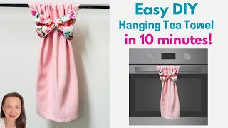 Super Easy DIY Hanging Tea Towel in 10 minutes  Great Gift or Sew to Sell [upl. by Cline201]