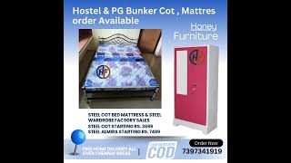 steel cot bed mattress manufacturing  Steel Almira wardrobefurniture furnitureshopinchennai [upl. by Elroy]