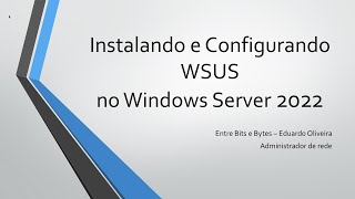 Instalando e Configurando WSUS no WIndows Server 2022 [upl. by Niatirb]