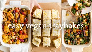 VEGAN TRAY BAKE 3 WAYS  Easy Beginner Recipes [upl. by Haseefan]