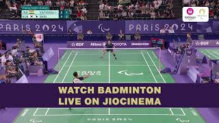 Suhas Yathirajs superb smash  Paralympics Badminton Highlights  JioCinema [upl. by Anirtruc]