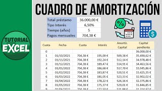 Calcular el CUADRO DE AMORTIZACIÓN de un préstamo 💶 [upl. by Accissej]