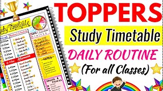 THE BEST TIMETABLE FOR EVERY STUDENT  TOPPER STUDENT BEST STUDY TIMETABLE  100 EFFECTIVE TIPS [upl. by Meras]