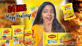 Tried only MAGGI for 24 hours🤯⏰  24hrs MAGGI CHALLENGE🤤  missmiracle [upl. by Ferdinana]