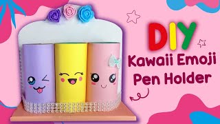 KAWAII EMOJI PORTE STYLOampORGANISATEUR  BRICOLAGES POUR LA RENTRÉE  FOURNITURES SCOLAIRES FACILES [upl. by Stafani]