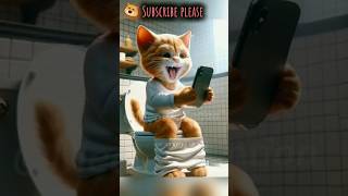 quotOops Cat Drops his phone 📱 in toilet 🚽 funnyvideo clumsycat cute kitten [upl. by Goodill]