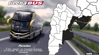 RETIRO  BALNEÁRIO CAMBORIÚ  Servicio Completo Flecha Bus  Simulación en Marcha [upl. by Acinorej340]