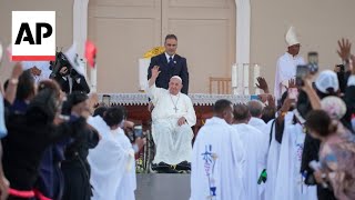 Huge crowds gather for Mass with Pope Francis in East Timor [upl. by Oralee]