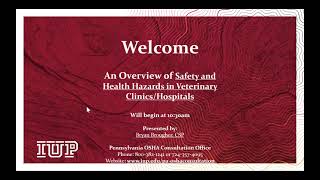 Safety and Health Hazards in Veterinary Clinics [upl. by Eustasius]