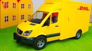 Toy Cars for kids trucks vehicles cars mail truck toy [upl. by Lawtun]