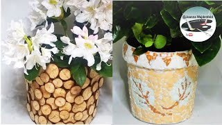 2 pomysły na naturalne osłonki doniczek 2 IDEAS FOR NATURALS FLOWERPOT  Pomysły plastyczne DiY [upl. by Pepe133]