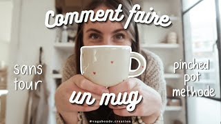 COMMENT FAIRE UN MUG 👩🏼‍🎨 mug en céramique sans tour projet simple de poterie ✨ [upl. by Arne360]