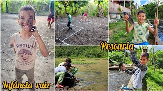 fazendo um mine campo no sítiopescando em nossa criação de peixes  fim das férias das crianças [upl. by Bernie778]