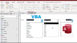 How to fill Combo Box by month and month name in Microsoft Access using VBA [upl. by Arym]