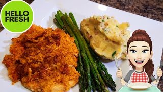 Hello Fresh Recipe  Crispy Cheddar Chicken INCREDIBLE Dinner Meal 😋 [upl. by Lessirg]