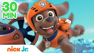 PAW Patrol Zuma Water Rescues w Marshall Skye amp Rubble  30 Minute Compilation  Nick Jr [upl. by Nahtan]