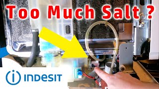 Indesit Dishwasher Salt And Rinse Problems  How To Fix The Water Softener Valve [upl. by Schulz]