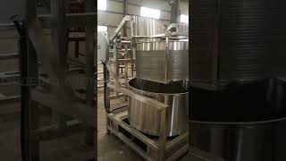 Tilting centrifugal dehydrator dewatering deoiling machine for washed vegetables fried snacks [upl. by Yenitirb683]