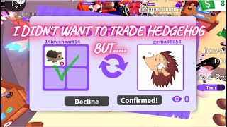 HEDGEHOG WAS NOT FOR TRADE😭 BUT I COULDNT DECLINE THIS EXOTIC PETS OFFER😱 WFL🤔 Adopt Me  Roblox [upl. by Nylarak]