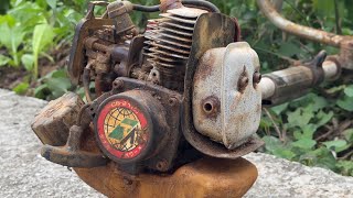 RESTORATION OF OLD RUSTY BRUSH CUTTER  Restore japane 2stroke Mower [upl. by Keefer]