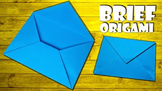 Briefumschlag falten Brief selber machen aus Papier  fold origami envelope tutorial paper DIY 4K [upl. by Job]