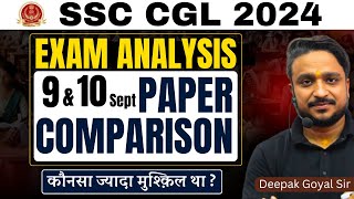 SSC CGL 2024 Exam Analysis  9 and 10 Sept Paper Comparison English Analysis By Deepak Goyal Sir [upl. by Baryram]