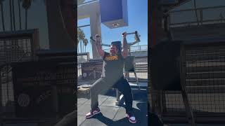 Muscle Beach strongman shoulderpresses officialstrongman foryou motivation ￼ [upl. by Ednyl]