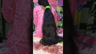 Gorgeous Indian girl silky smooth long hair loose ponytail 💓 hairstyles bonghairstyles8920 [upl. by Eneleahcim]