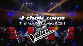 Every INCREDIBLE 4chair turns  The Voice Norway 2024  Compilation [upl. by Divine]