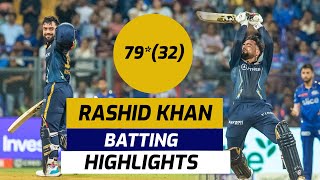 Rashid Khan Fifty Highlights vs Mumbai l MI vs GT highlights  IPL 2023  Rashid Khan Batting Today [upl. by Nale]