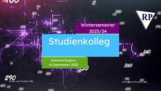 Studienkolleg Wintersemester 2023  24 [upl. by Wilburt375]