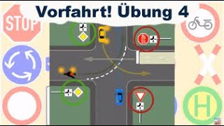 Vorfahrtstraining 4  Vorfahrt  Vorrang  Theorieprüfung  abknickende Vorfahrt [upl. by Luckin]