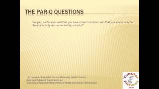 Physical Activity Readiness Questionnaire PARQ [upl. by Xerxes950]