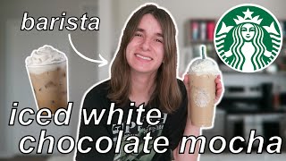 How To Make A Starbucks Iced White Chocolate Mocha At Home  by a barista [upl. by Enier506]