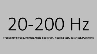 20200 Hz Frequency Sweep Human Audio Spectrum Hearing test Bass test Pure tone [upl. by Leidgam458]