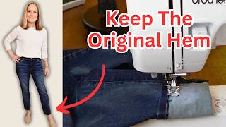 The SECRET To Hemming Jeans Like A Pro Short Girl Hack [upl. by Yaakov460]