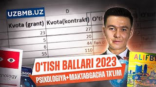 Psixologiya va maktabgacha talimga oid talim yonalishlari Biologiya va Ona tili Otish ballari [upl. by Attesoj]