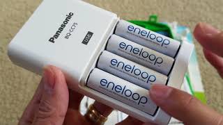 Unboxing New amp Latest Panasonic eneloop Rechargeable Batteries Kit  USB Adapter 11 2017 [upl. by Derrej]