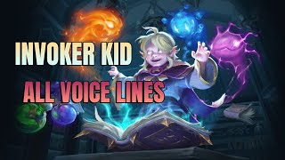 Invoker kid all responsesvoice linesAll Sounds Dota 2 Invoker Persona  Acolyte of the Lost Arts [upl. by Anailil]