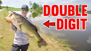 Catching a DOUBLE DIGIT Bass Bank Fishing [upl. by Cesaria]