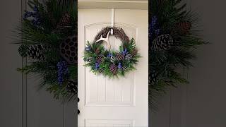 Winter Wreath Masculine Wreath Bloomin Door Decor [upl. by Alexine]