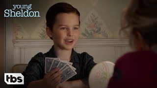 Young Sheldon Sheldon Plays Cards With Meemaw Season 1 Episode 3 Clip  TBS [upl. by Adnawad]