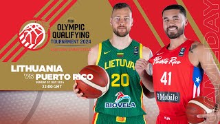 LITHUANIA vs PUERTO RICO I FIBA Olympic Qualifying Tournament 2024 I baskemali [upl. by Katlin]