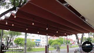 PERGOLA RETRACTIL CUBIERTA EXTENSIBLE ARQUITENSO SAS CALI COLOMBIA [upl. by Annerahs734]