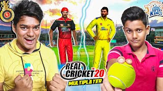 RCB vs CSK Against Little Brother🤣  REAL CRICKET 20 Multiplayer [upl. by Wurster]