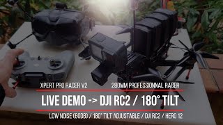 Demonstration of the control and piloting of the gimbal of the silent Xpert Pro Racer by the DJI RC2 [upl. by Massimo643]